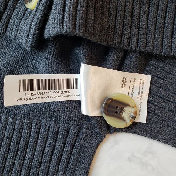 NWT QUINCE 100% Organic Cotton Cropped Cardigan Sweater Women's Medium in Gray - Picture 7 of 10
